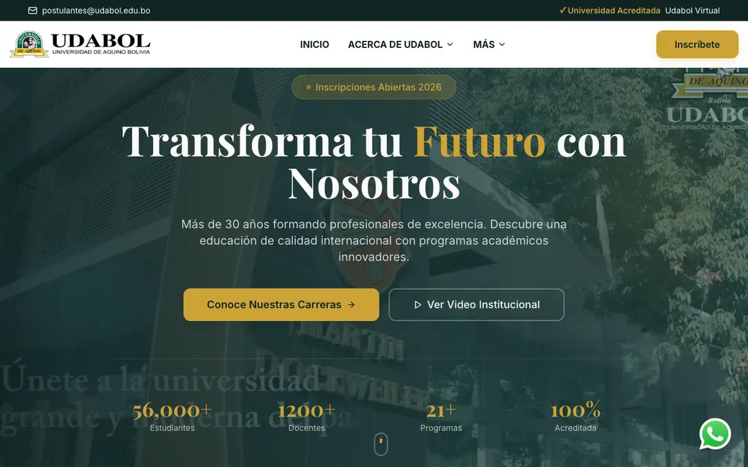 Captura de pantalla de App UDABOL