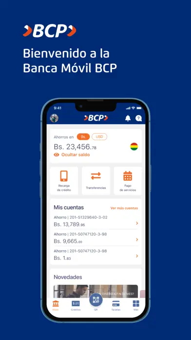 Captura de pantalla de Banca Móvil BCP - Bolivia