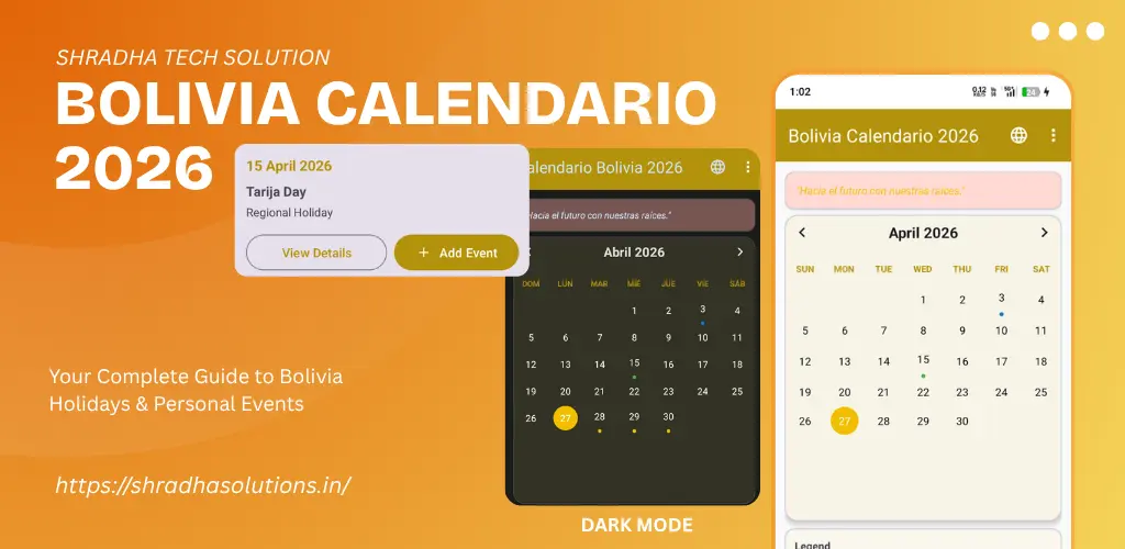 Captura de pantalla de Bolivia Calendario 2026