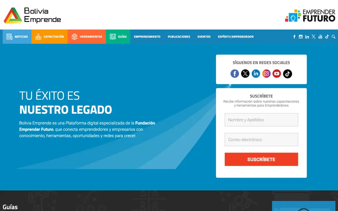 Captura de pantalla de Bolivia Emprende App