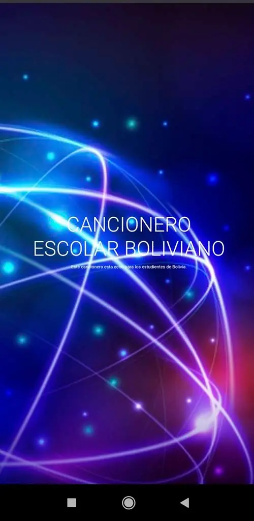Captura de pantalla de Cancionero escolar boliviano