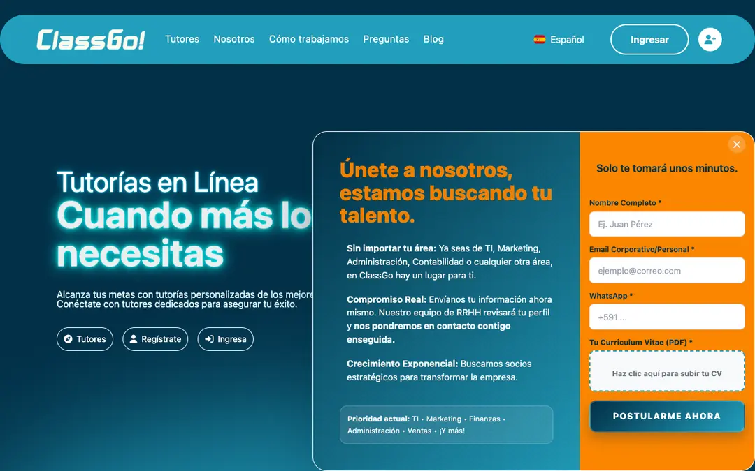 Captura de pantalla de ClassGo