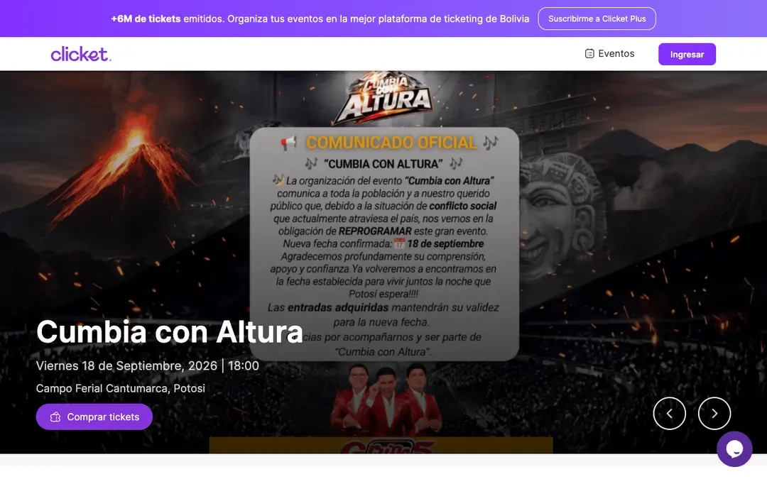 Captura de pantalla de Clicket.bo