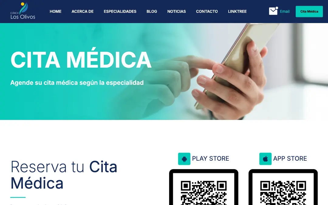 Captura de pantalla de CLO Móvil (Clínica Los Olivos)