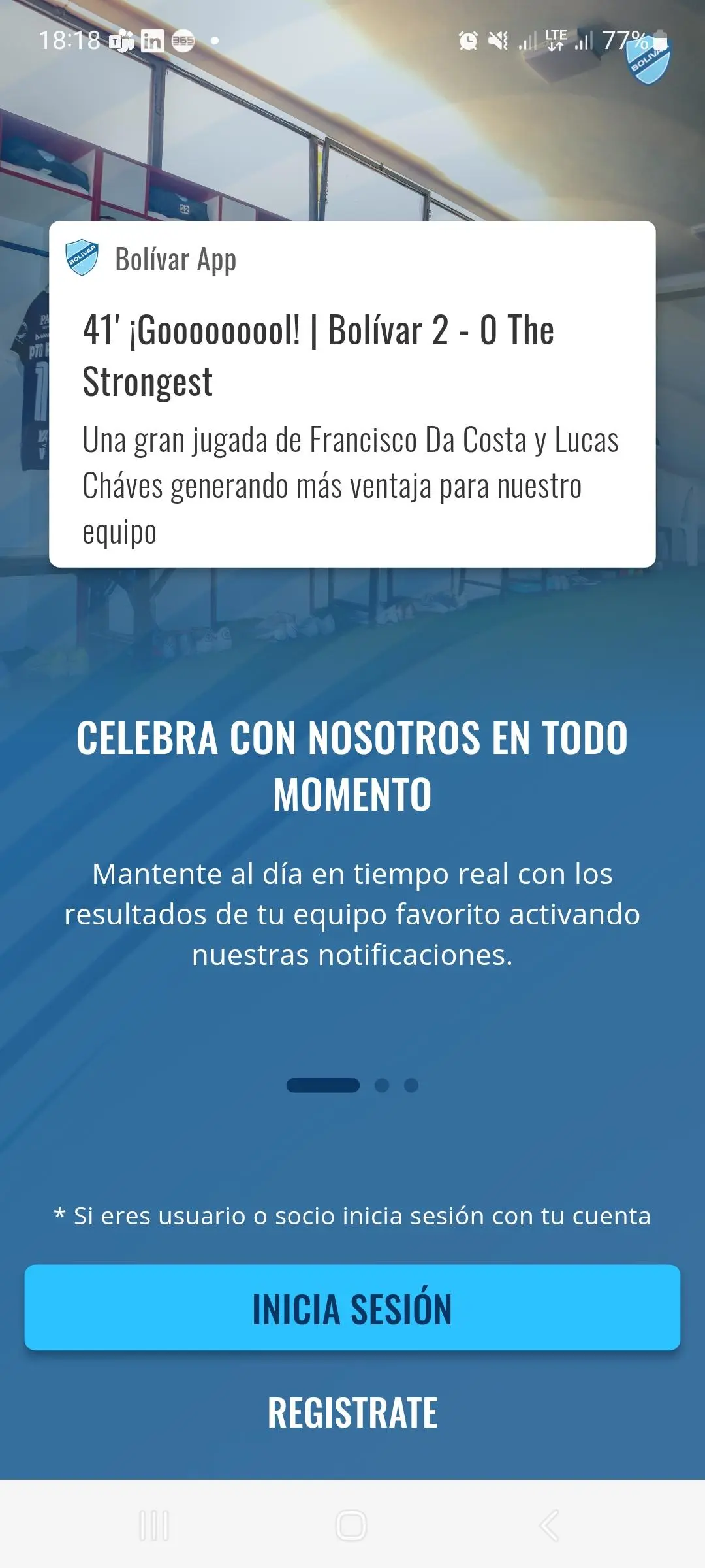 Captura de pantalla de Club Bolívar (App Oficial)