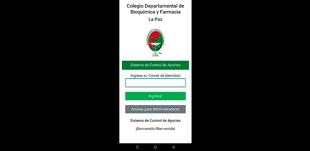 Captura de pantalla de Control de Aportes CDBF