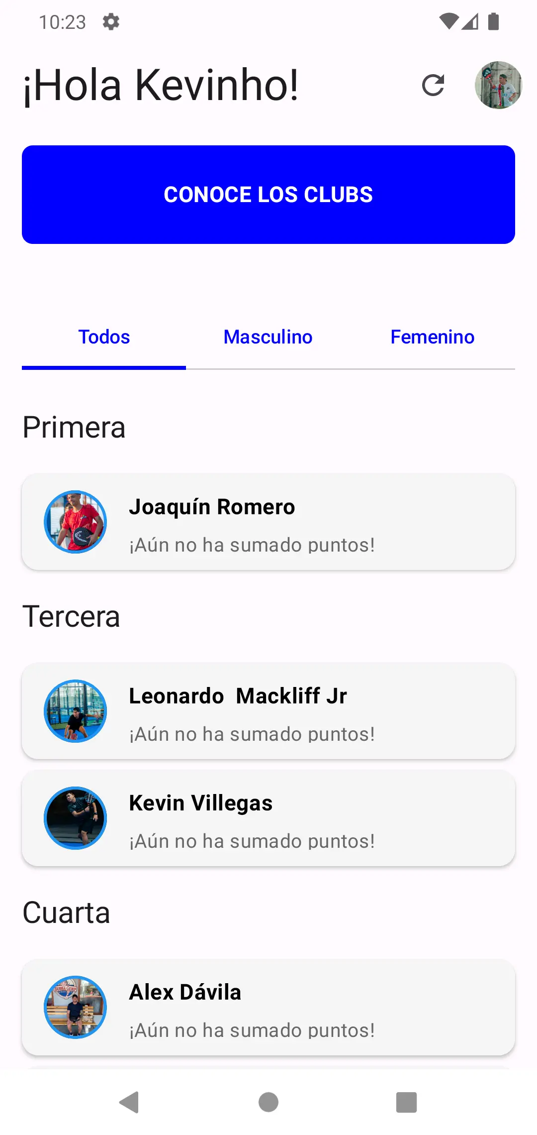 Captura de pantalla de Élite Padel: Ranking Oficial