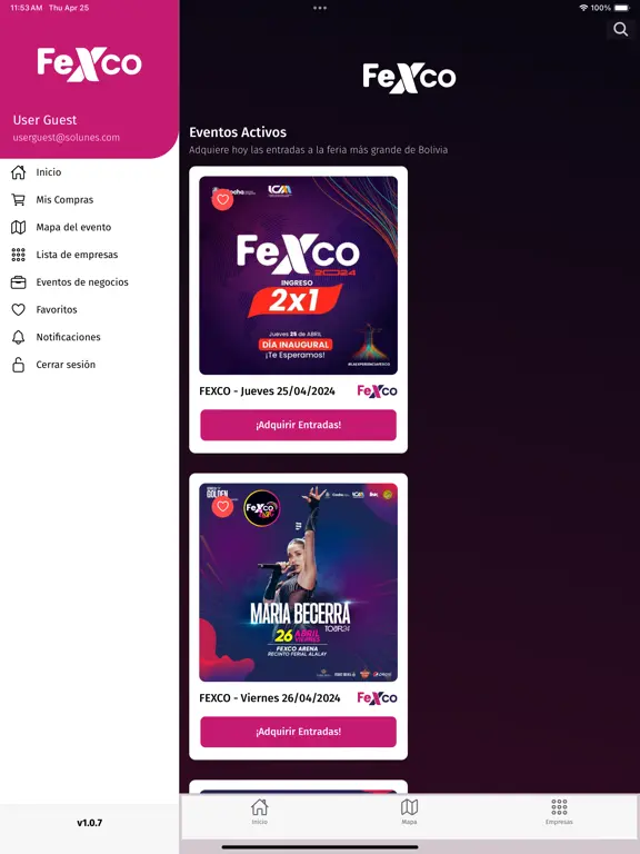 Captura de pantalla de Fexco 2026