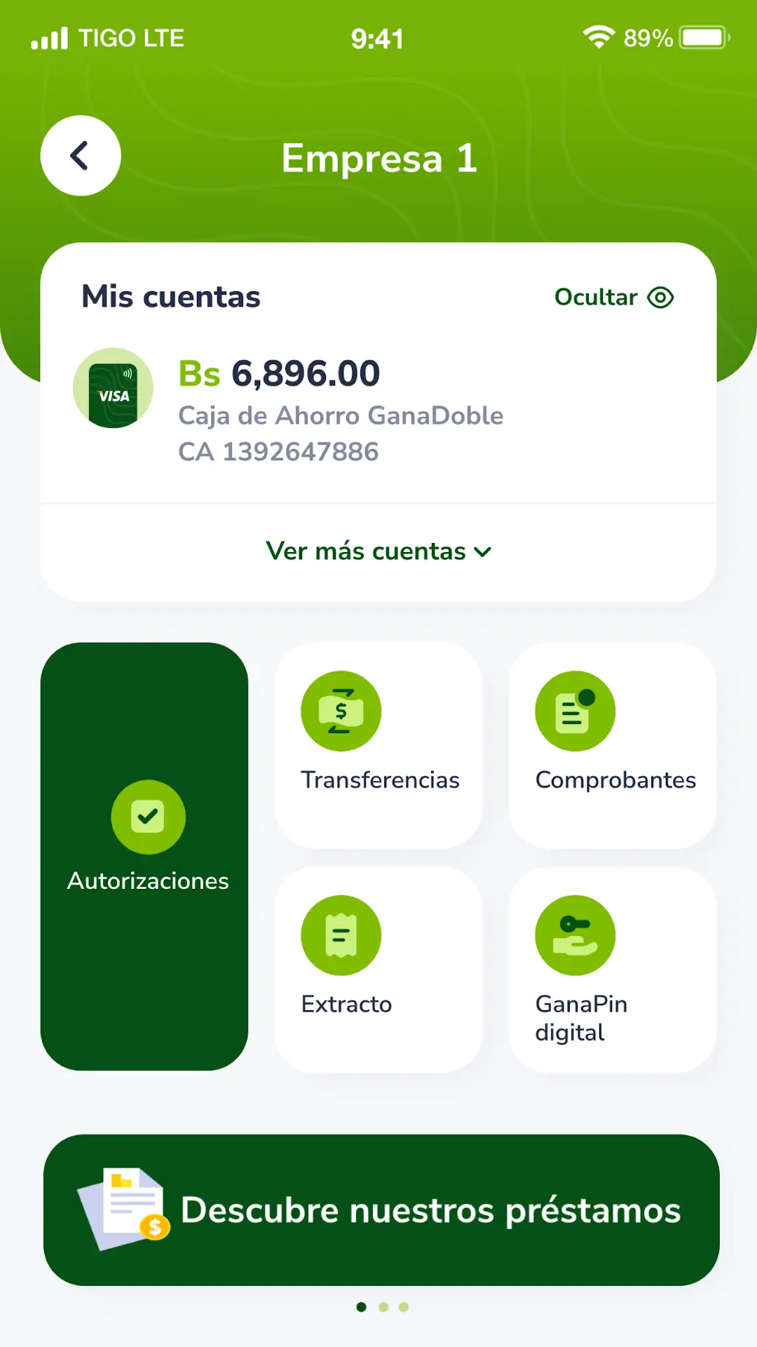 Captura de pantalla de GanaMóvil Empresas