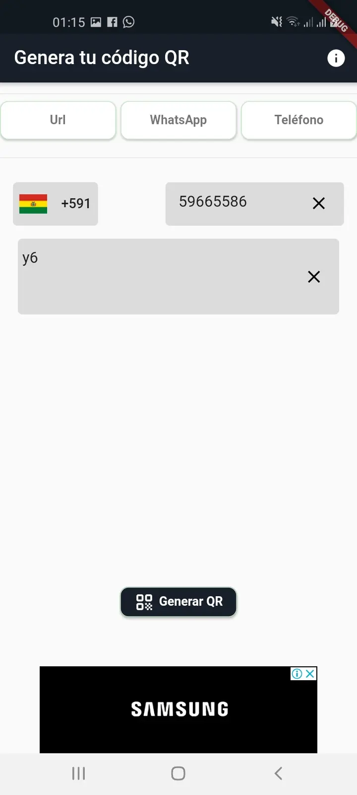 Captura de pantalla de Generador QR