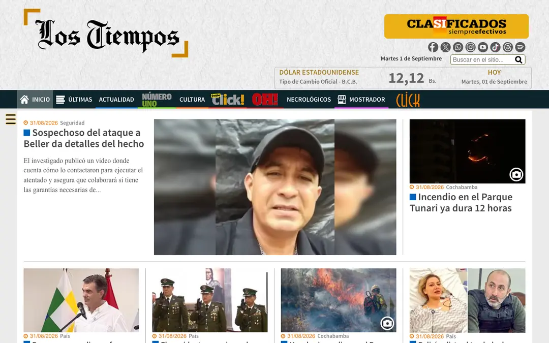 Captura de pantalla de Los Tiempos (app)