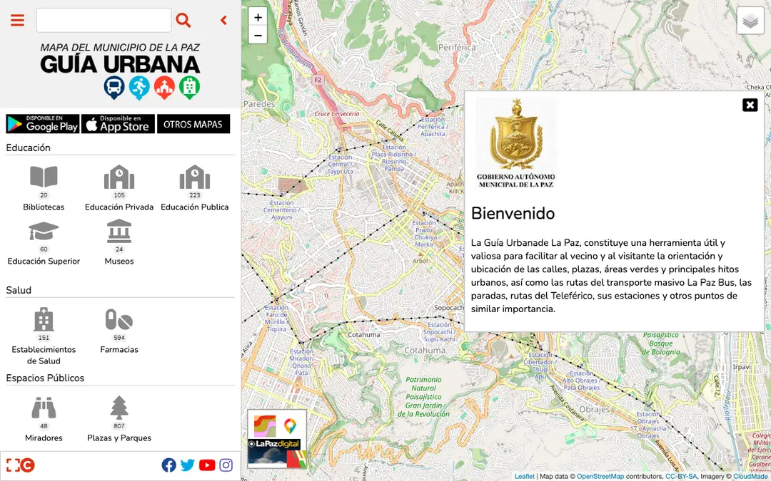 Captura de pantalla de Mapa del Municipio de La Paz (Guía Urbana)