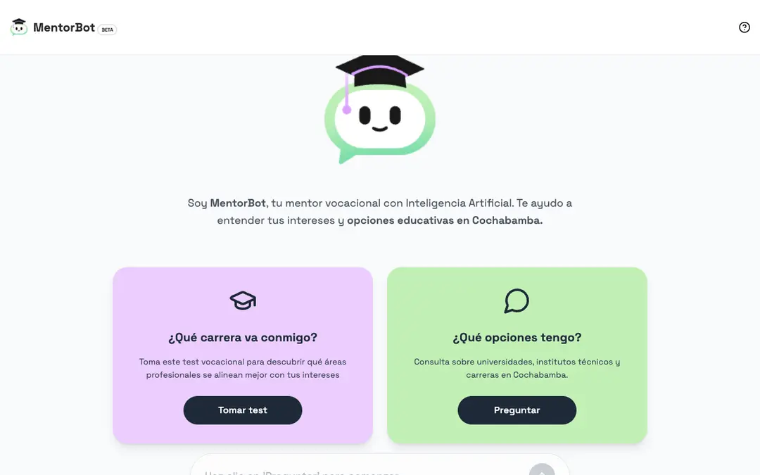 Captura de pantalla de MentorBot