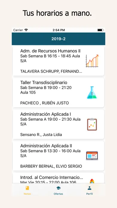 Captura de pantalla de Notas NUR