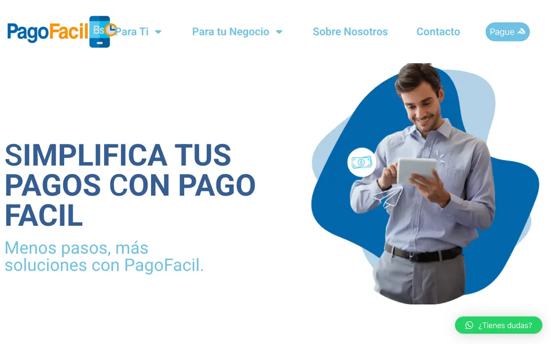 Captura de pantalla de PagoFacil Bolivia