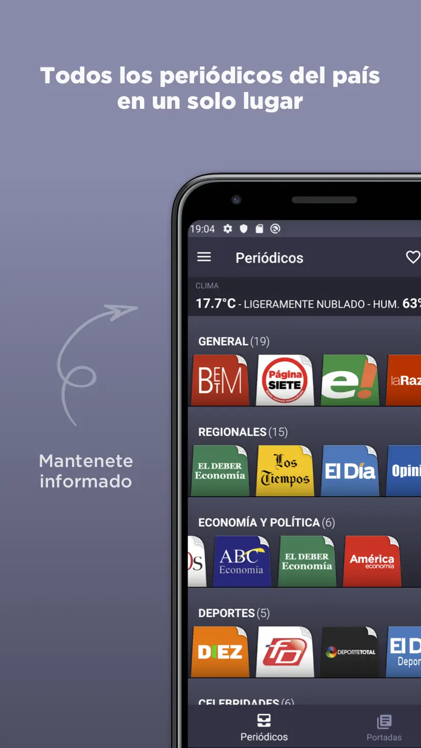 Captura de pantalla de Periódicos Bolivianos