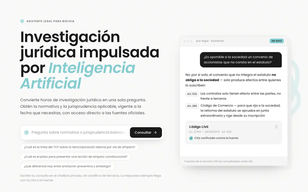 Captura de pantalla de Pixi Legal