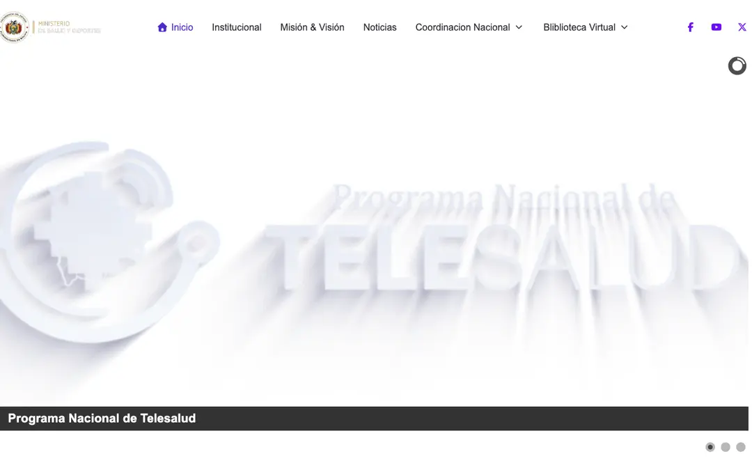 Captura de pantalla de Programa Nacional de Telesalud
