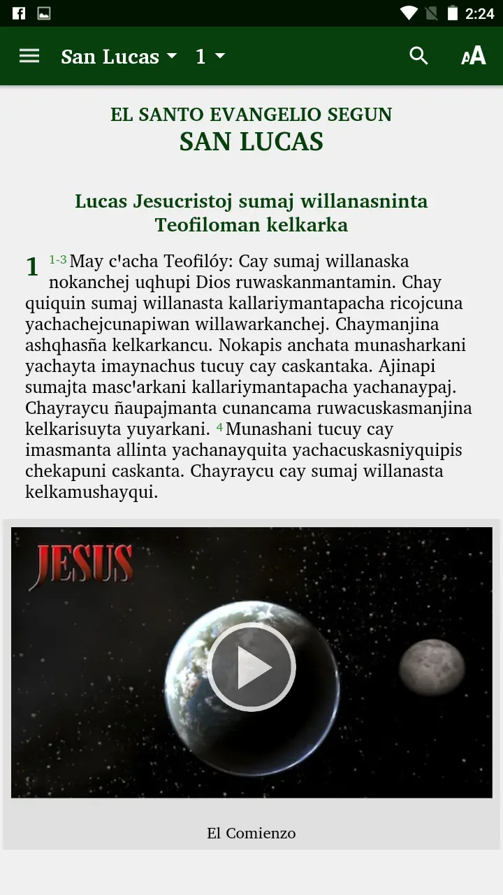 Captura de pantalla de Quechua Sur de Bolivia Biblia