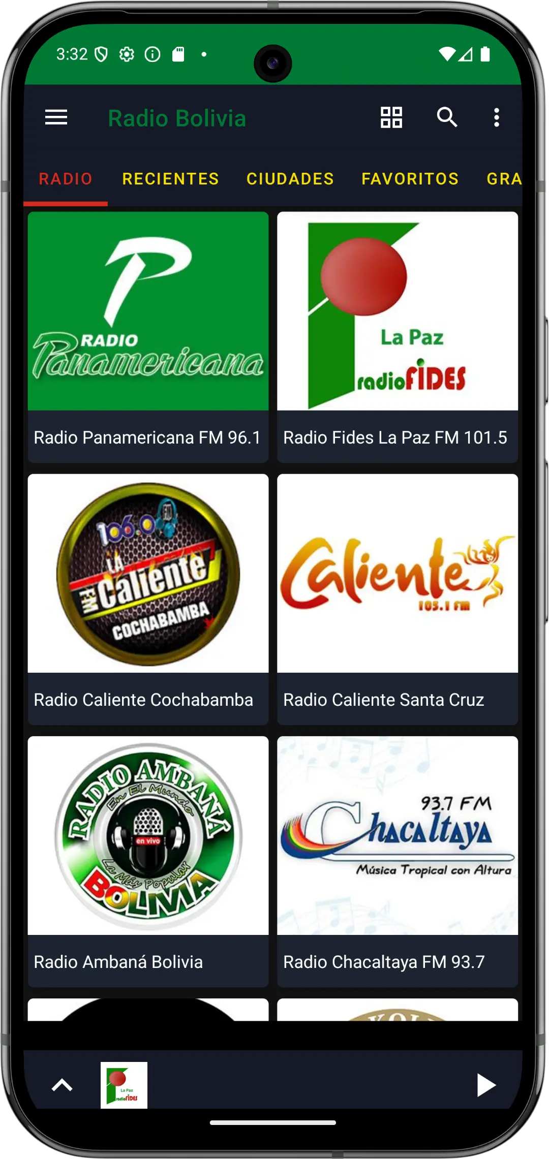 Captura de pantalla de Radio Bolivia