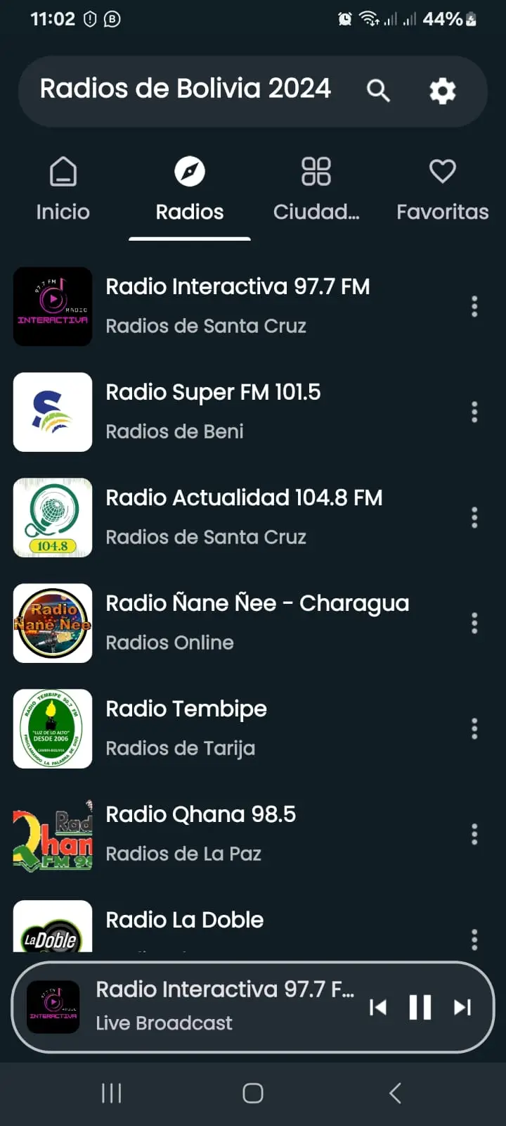 Captura de pantalla de Radios Online Bolivia 2026