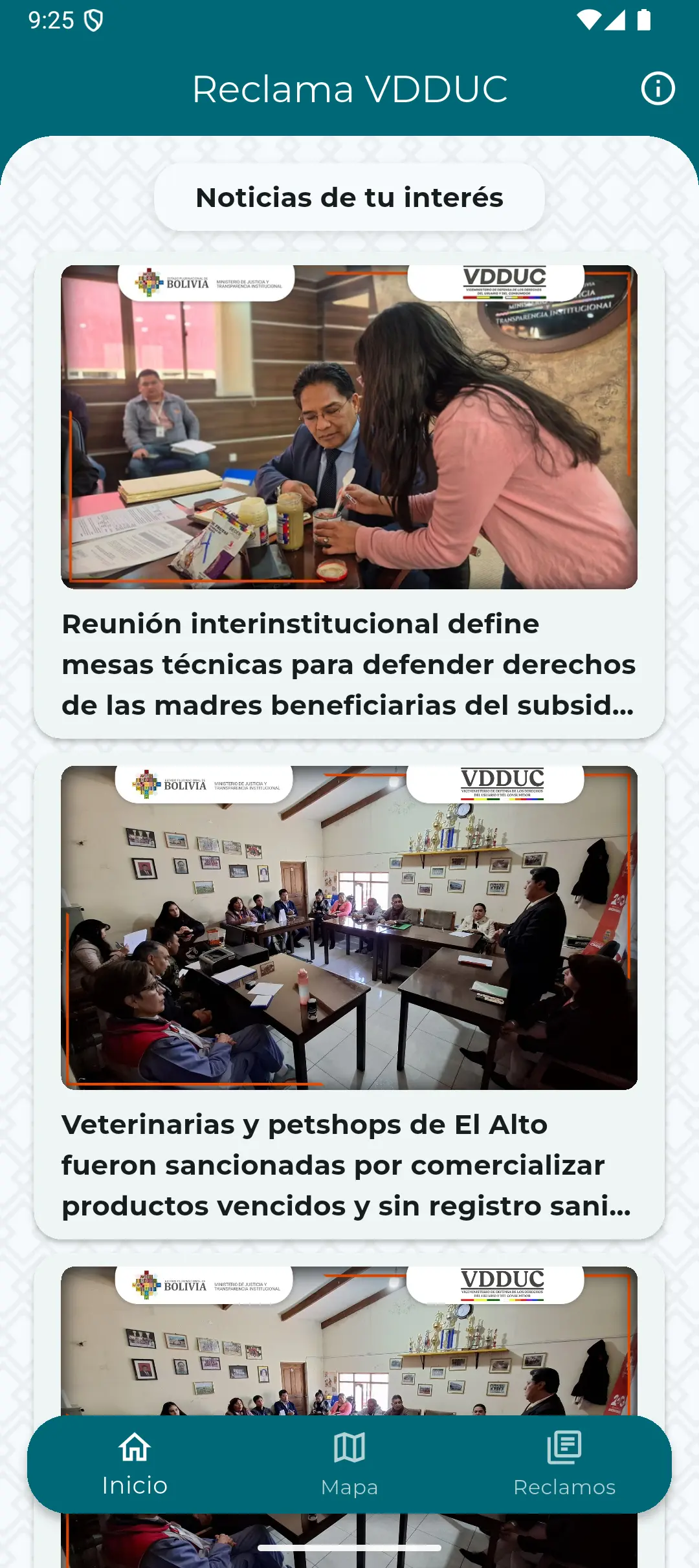 Captura de pantalla de Reclama VDDUC