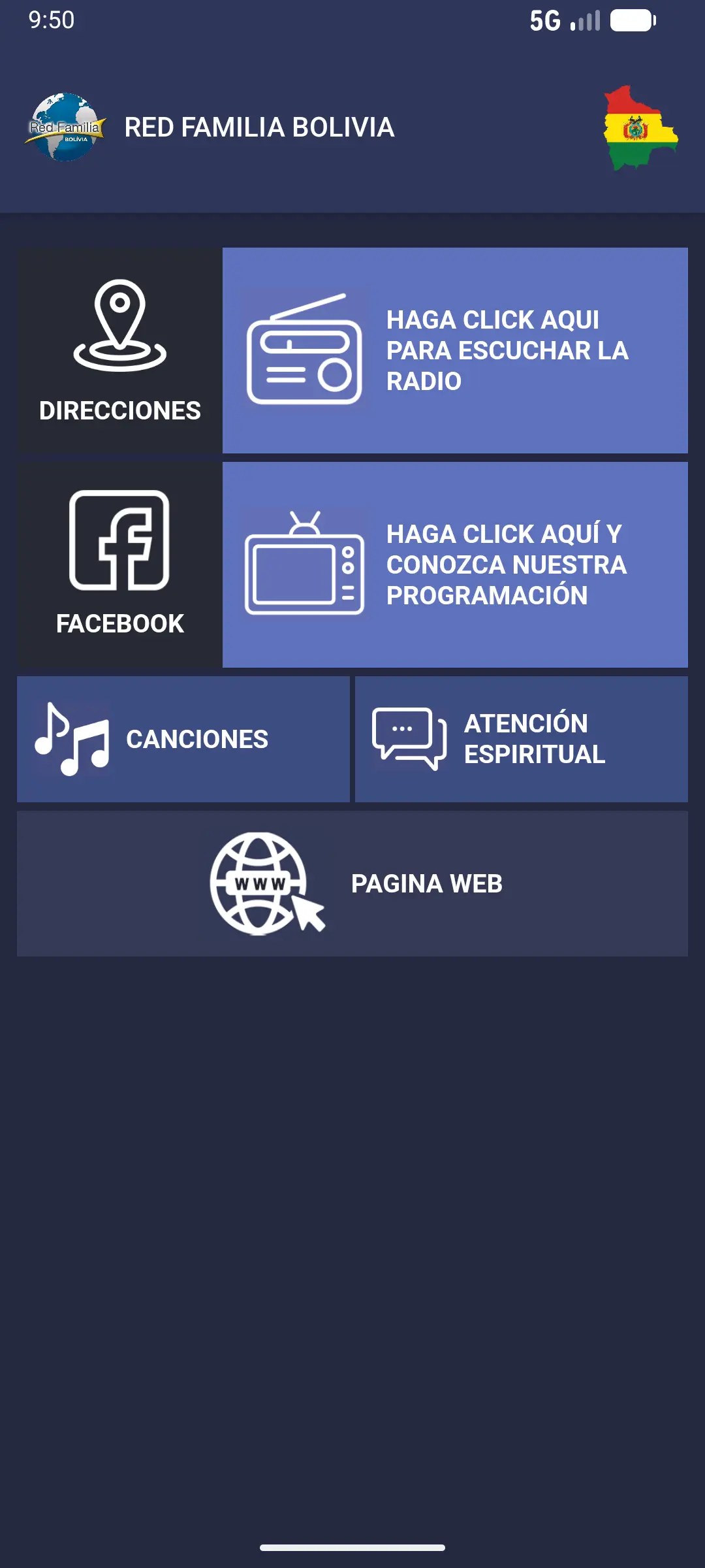 Captura de pantalla de Red Familia Bolivia