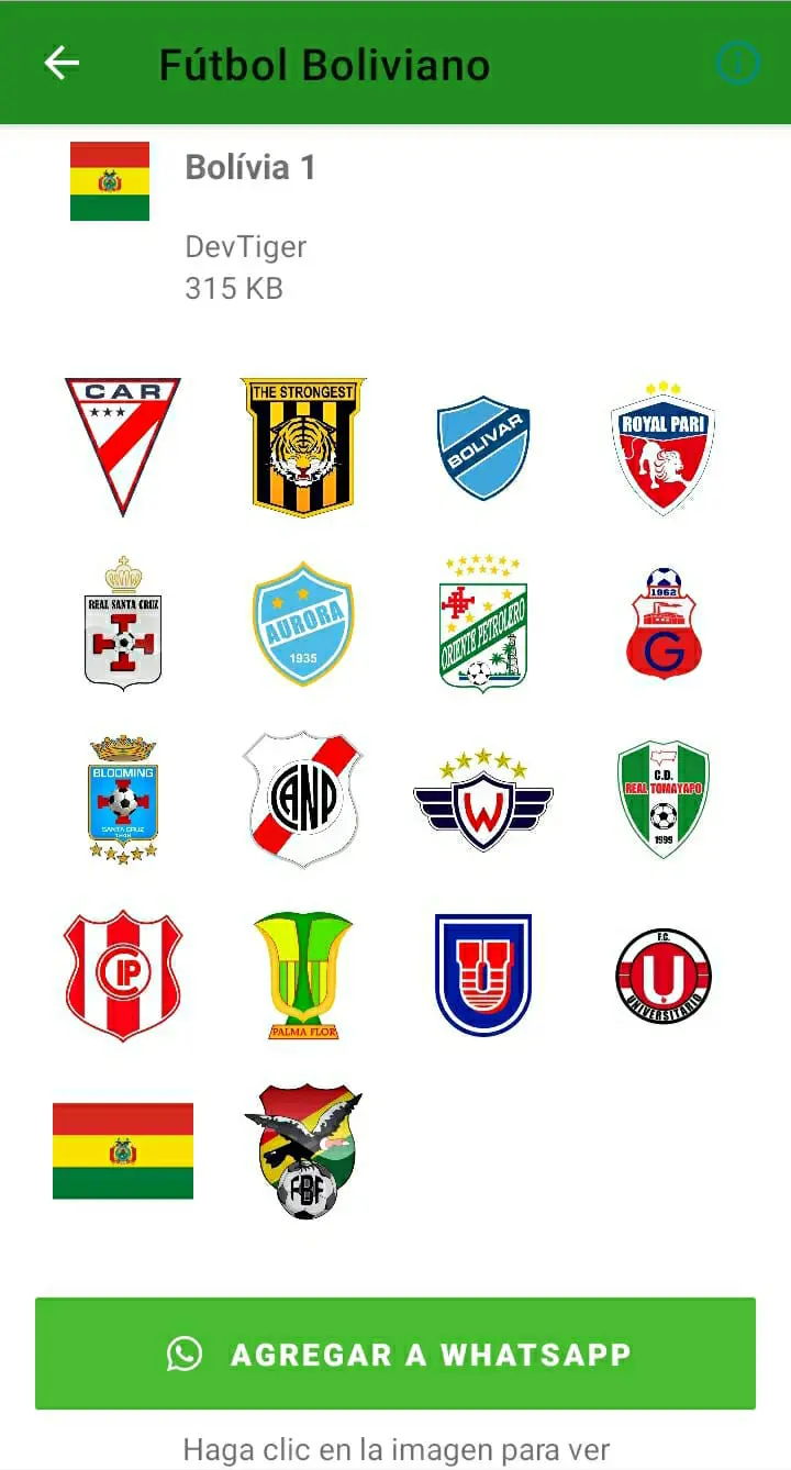 Captura de pantalla de Stickers de Fútbol Boliviano