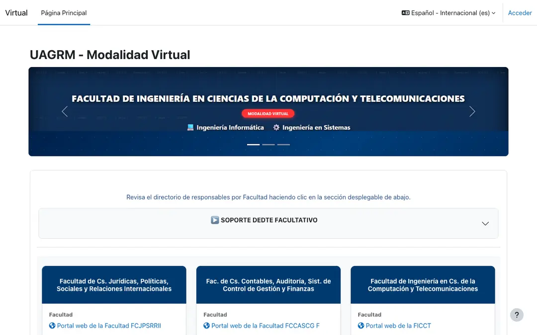 Captura de pantalla de UAGRM Virtual