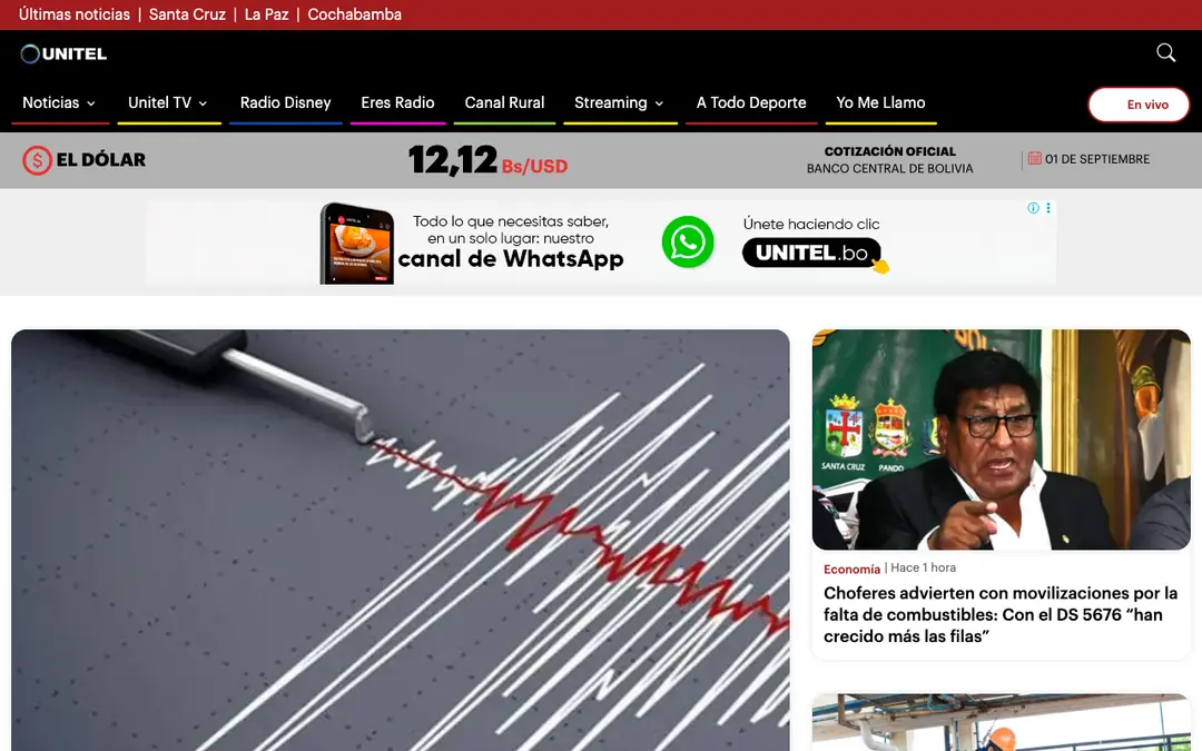 Captura de pantalla de UNITEL (app)