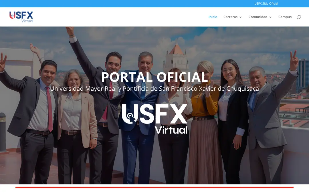 Captura de pantalla de Universidad Virtual USFX